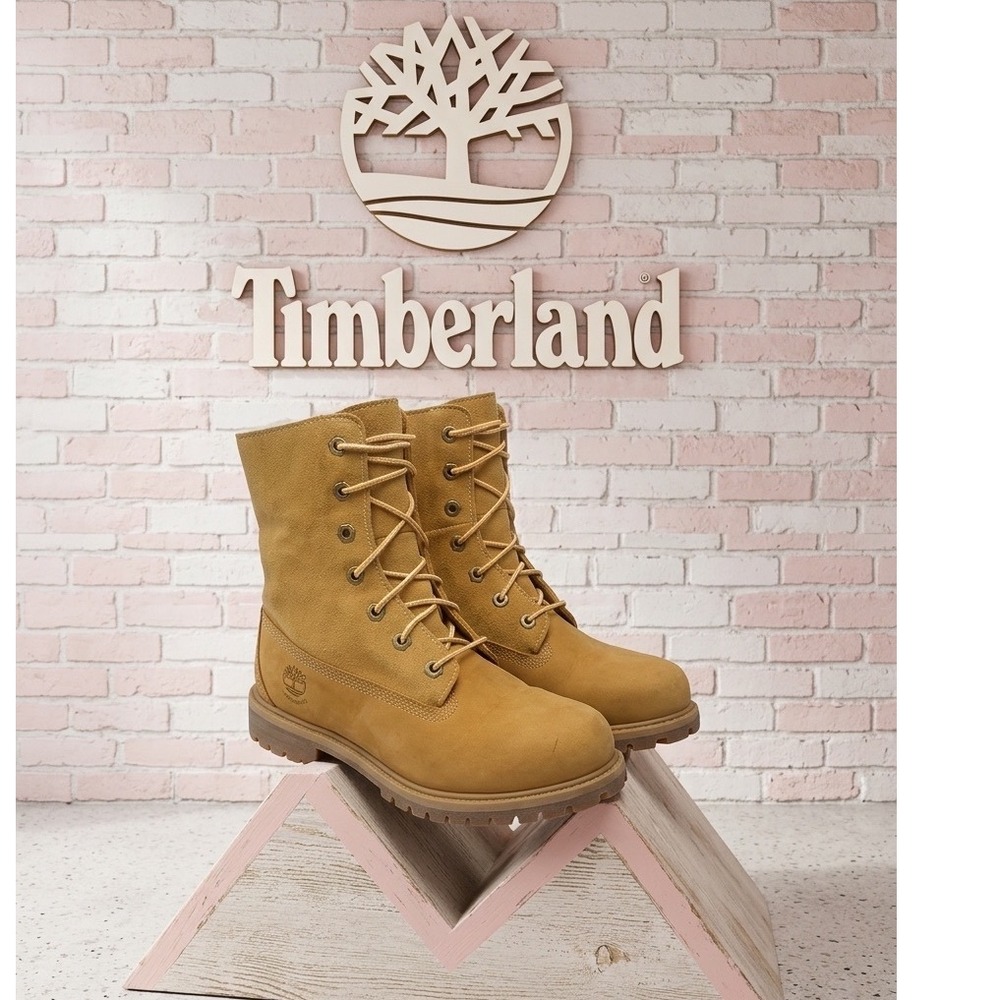 Timberland Womens🩷 8329R Waterproof Wheat Nubuck Shearling Lined Boots Size 6.5